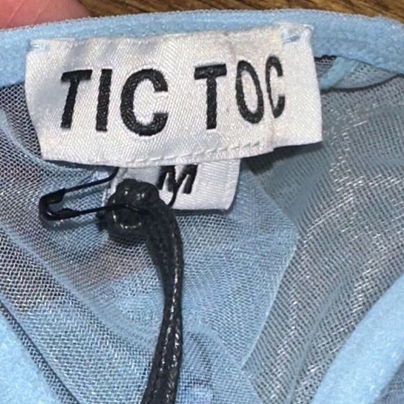 Tic Toc Powder Blue Butterfly Appliqué Strap Bralette - Picture 3 of 4